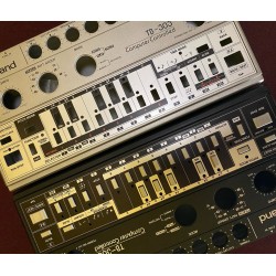 Roland TB-303 Switch Panel Replacement – Silver & Black | Restoration