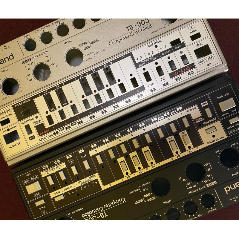 Roland TB-303 Switch Panel Replacement – Silver & Black | Restoration Roland TB-303 Switch Panel Replacement – Silver & Black | Restoration