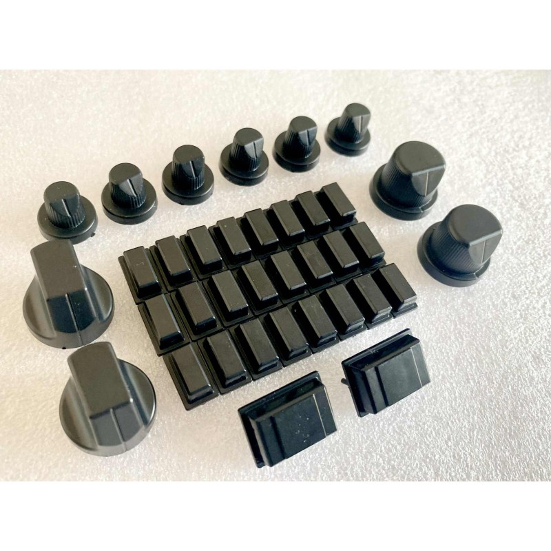 Black knobs/buttons set compatible TB-303  TT-303 MK1 RE-303
