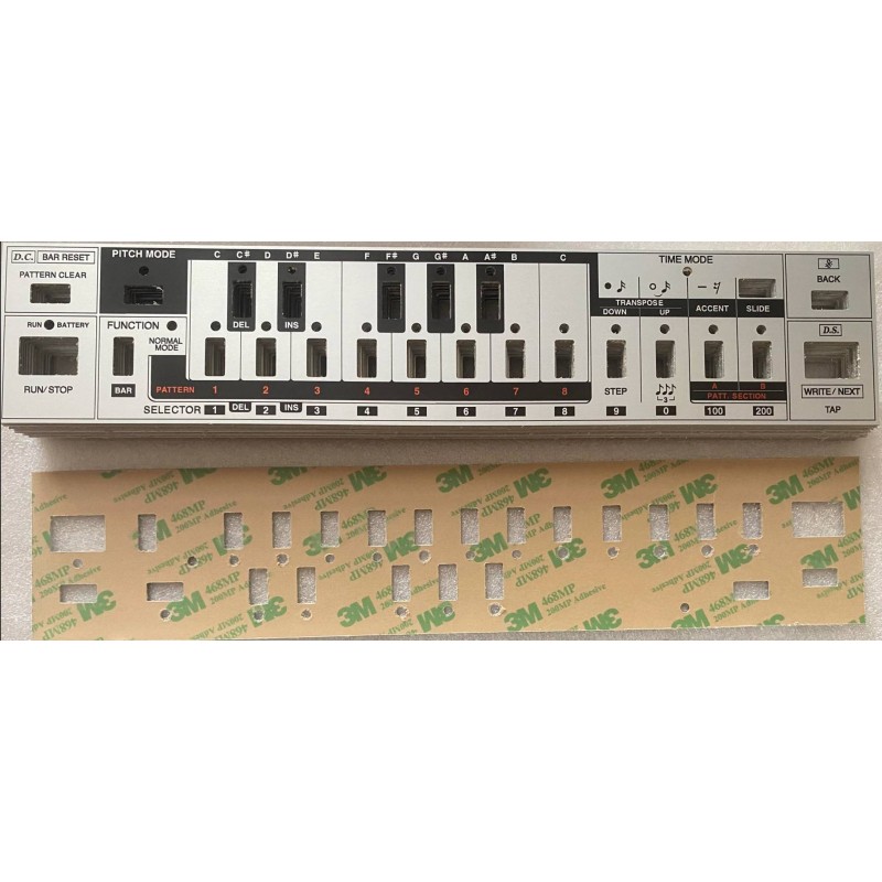 Roland TB-303 Switch Panel Replacement – Silver & Black | Restoration