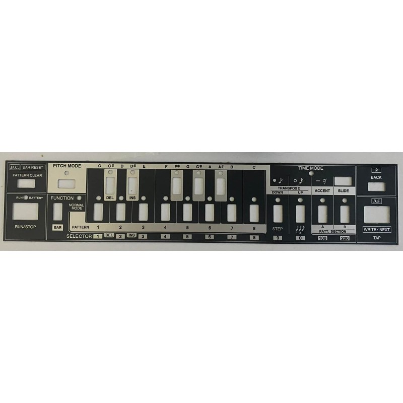 Roland TB-303 Switch Panel Replacement – Silver & Black | Restoration