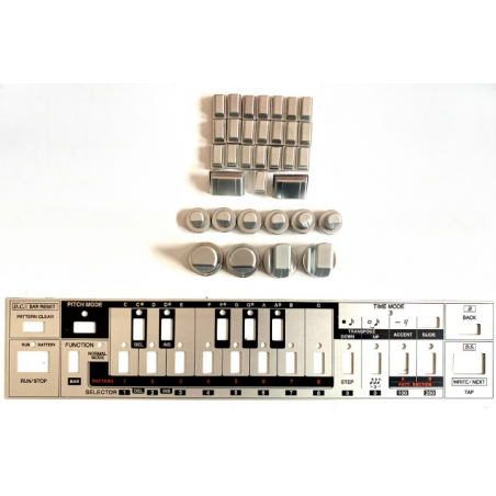 Roland TB-303 Switch Panel Replacement – Silver & Black | Restoration